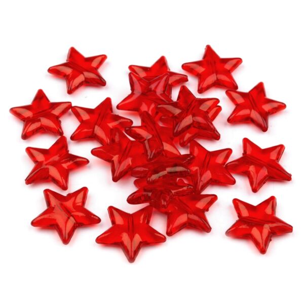Csillag formájú műanyag dekorációs csomag - piros