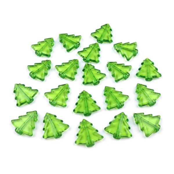 Fenyőfa formájú műanyag dekorációs csomag - zöld