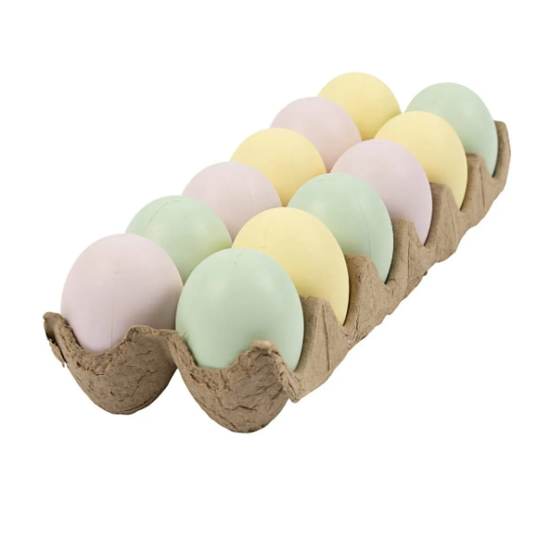 Pasztell színű műanyag tojás szett - 12db - 6cm