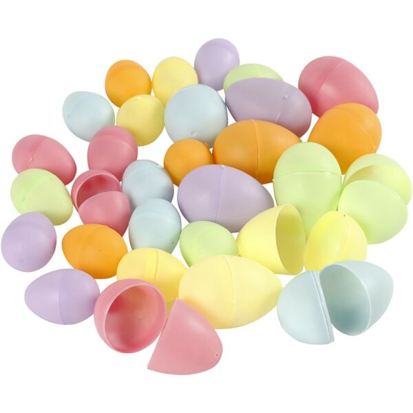 Kétrészes színes műanyag tojás csomag