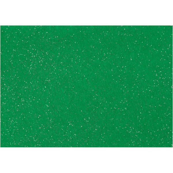Csillámos barkácsfilc - merev - zöld