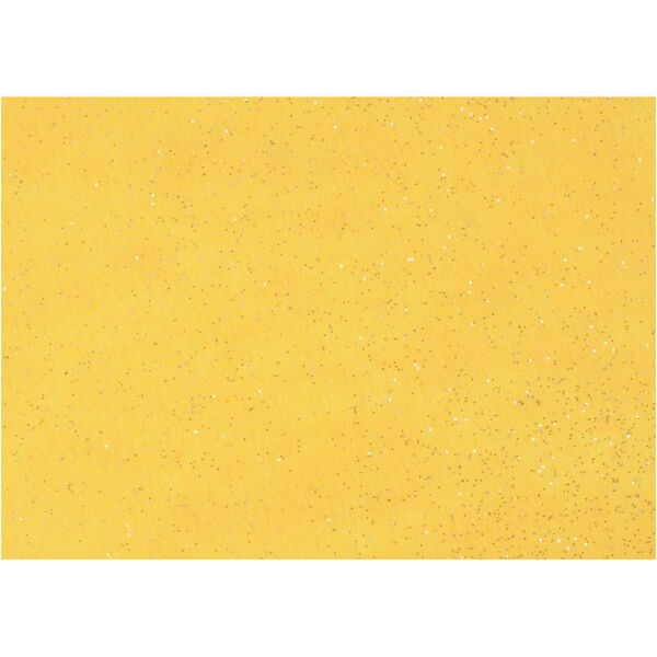 Csillámos barkácsfilc - merev - sárga