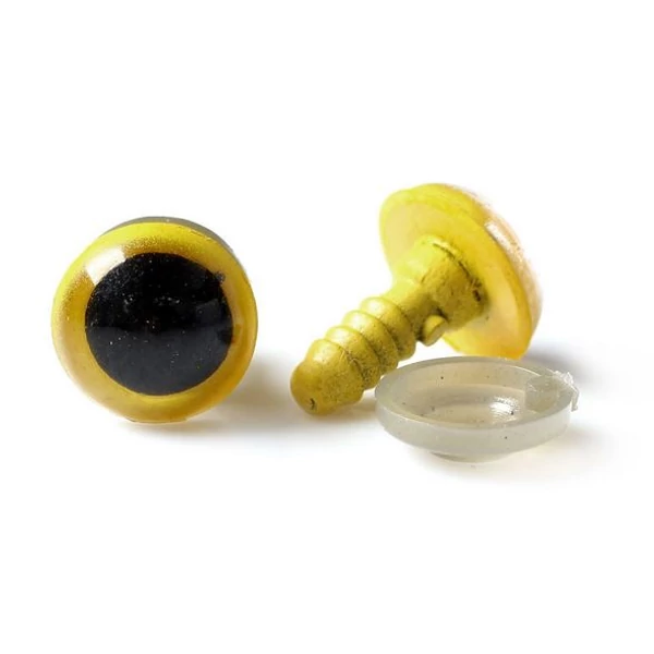 Sárga fekete biztonsági szem - 12mm