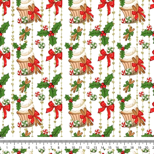 Mintás barkácsfilc méteráru  - Sweet Christmas