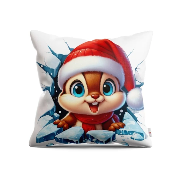 Panama szövet párnapanel - jeges állatok - mókus