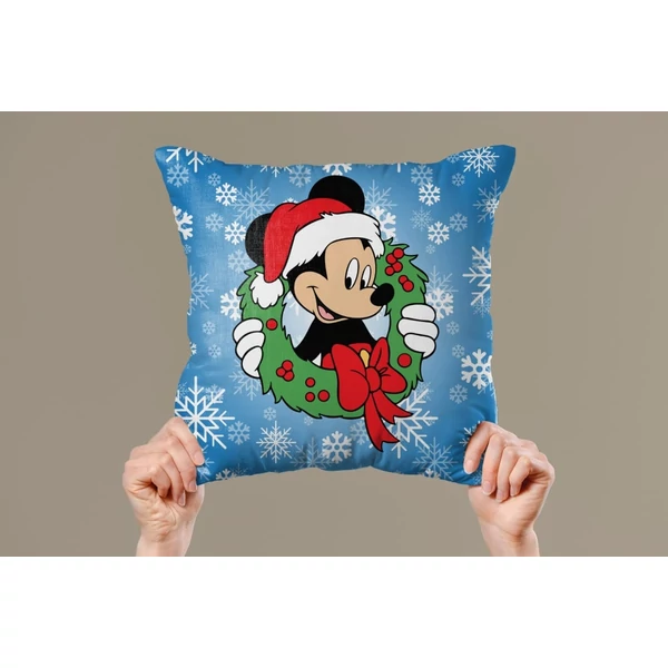 Panama szövet párnapanel - Mickey kék hátérrel