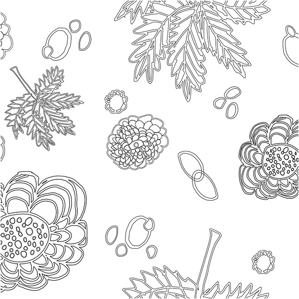 Glad Design pamutvászon - fekete fehér virágos - 0,5m