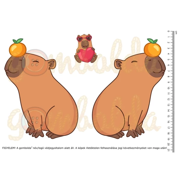 Mintás barkácsfilc - capybara - kivágható 1 pár