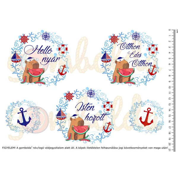 Mintás barkácsfilc - capybara - Helló nyár