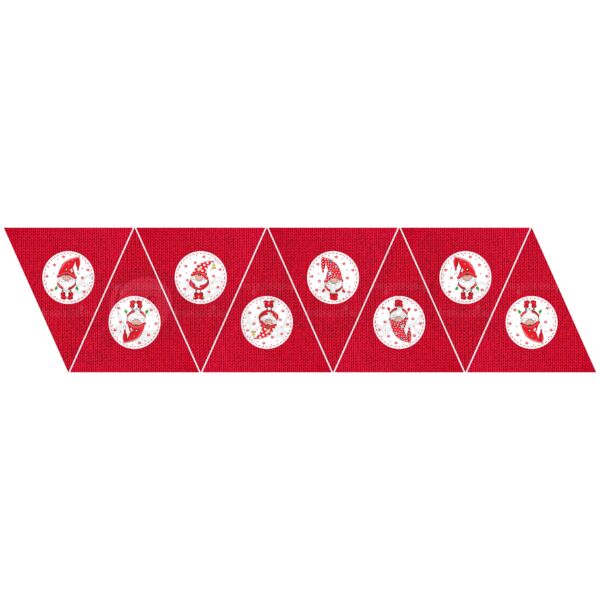 Banner mintás barkácsfilc - piros kötött manók