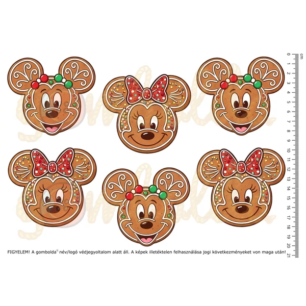 Mintás barkácsfilc - Mickey karácsonya - M & M mézeskalácsok