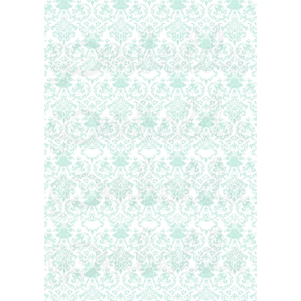 Mintás barkácsfilc - shabby chic menta - fehér alapon mintás