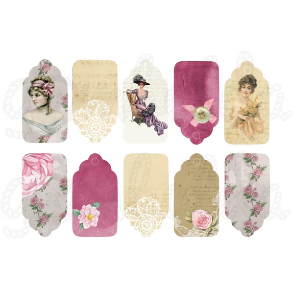 Mintás barkácsfilc - vintage lady kártyák