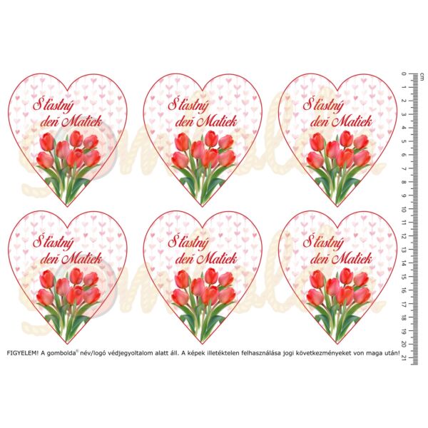 Mintás barkácsfilc - tulipános szívek - Šťastný Deň Matiek