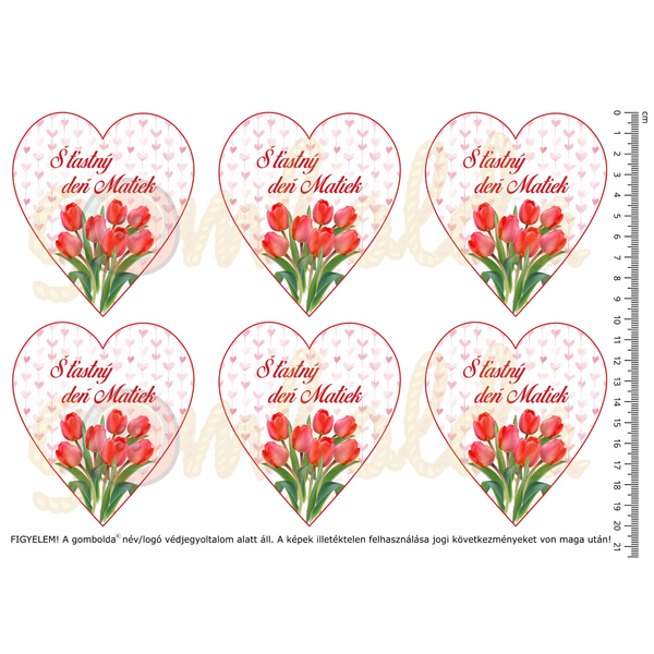 Mintás barkácsfilc - tulipános szívek - Šťastný Deň Matiek