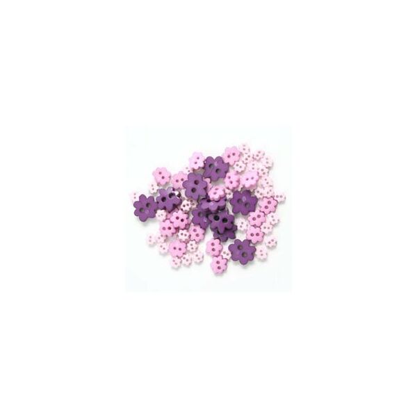 Virág formájú mini gombok - lila