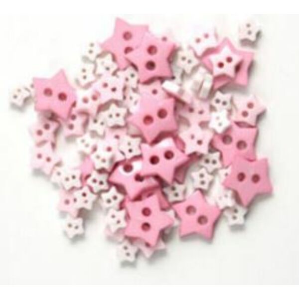Csillag formájú mini gombok - rózsaszín