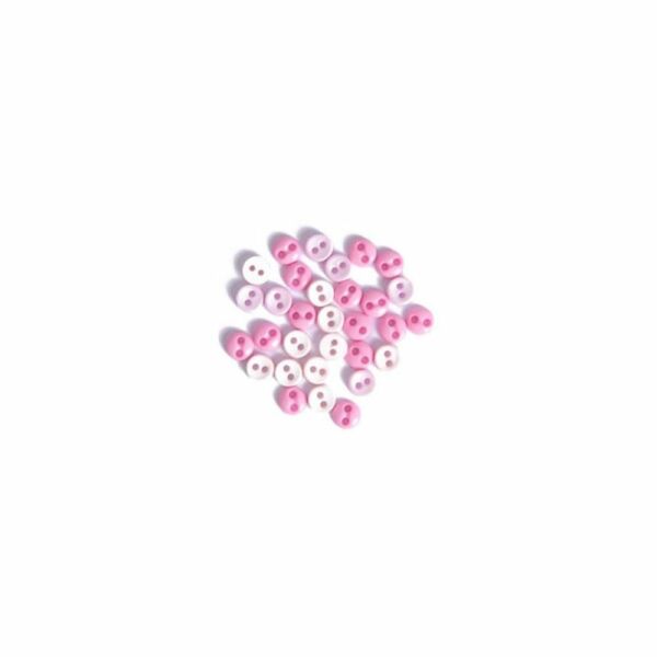 Kerek mini gombok - rózsaszín