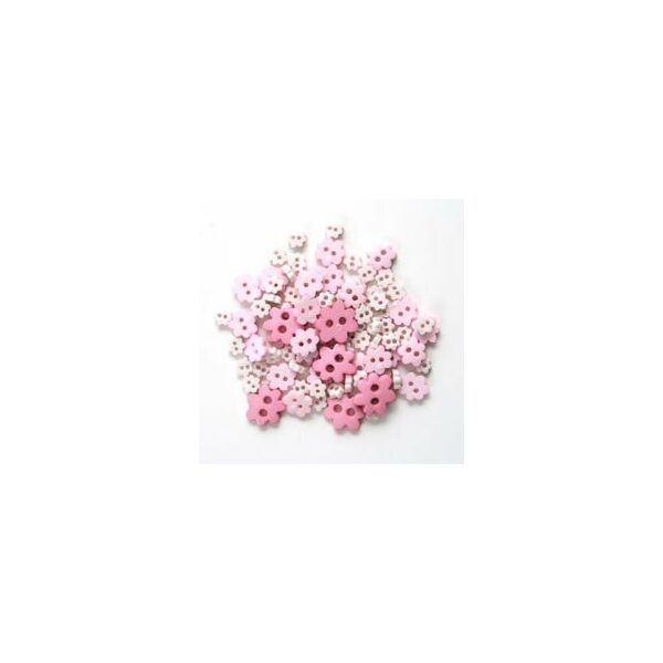 Virág formájú mini gombok - rózsaszín