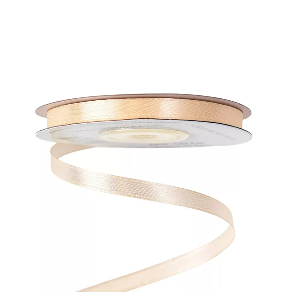 Szatén szalag tekercs - 6mm - 22m - krém