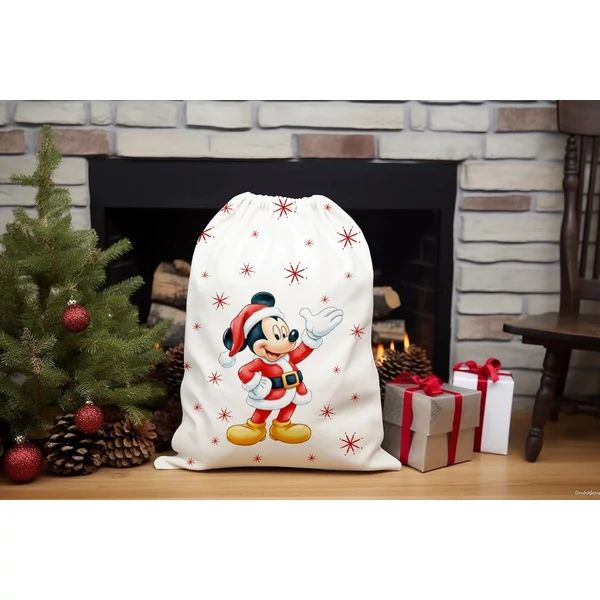 Panama szövet Mikulás zsák panel - Mickey