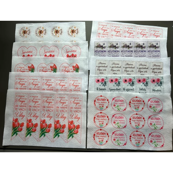 Vegyes mintás barkácsfilc csomag - 10db - 03