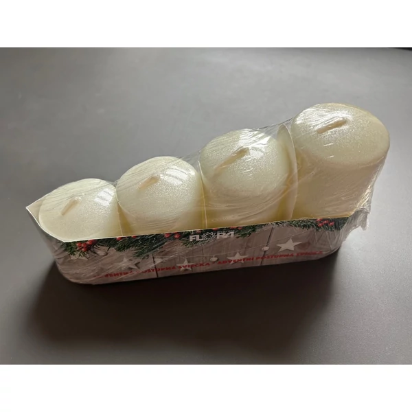 Adventi gyertya szett - csillámos - krémszín Adventi gyertya szett - csillámos - krémszín