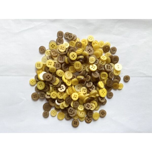 Sárga barna műanyag gomb csomag ~ 50gr