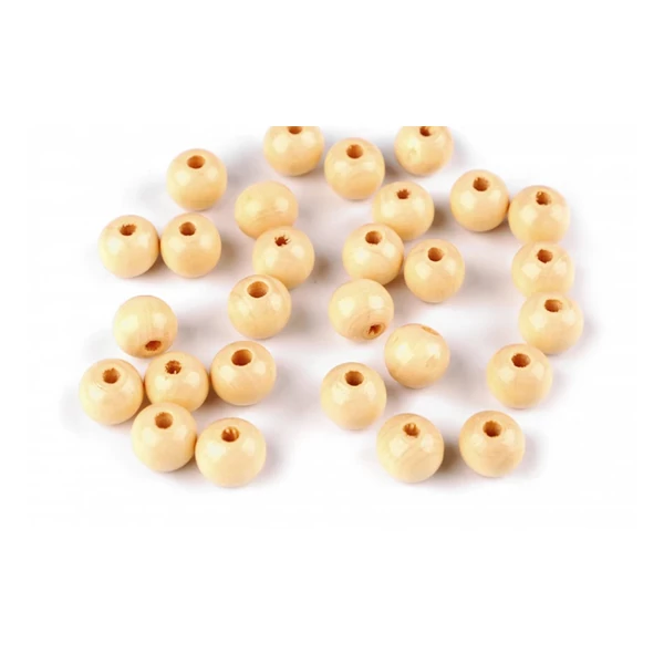 Lakkozott fa gyöngyök - 10mm - 20gr