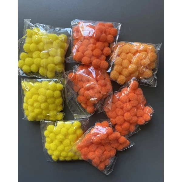 Maradék pom-pom bojt csomag - sárga