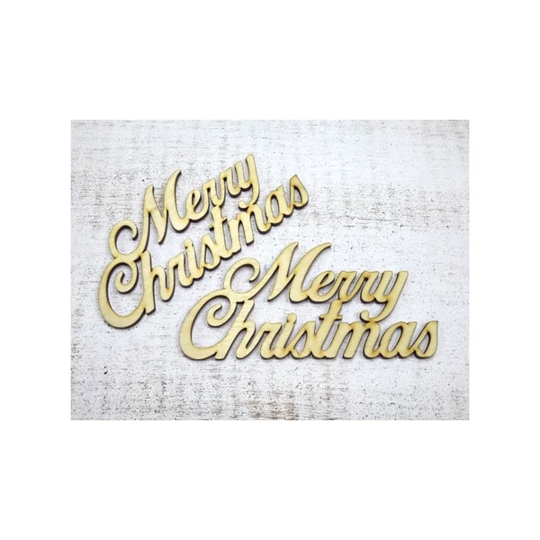 Natúr fa - "Merry Christmas" felirat - nagy