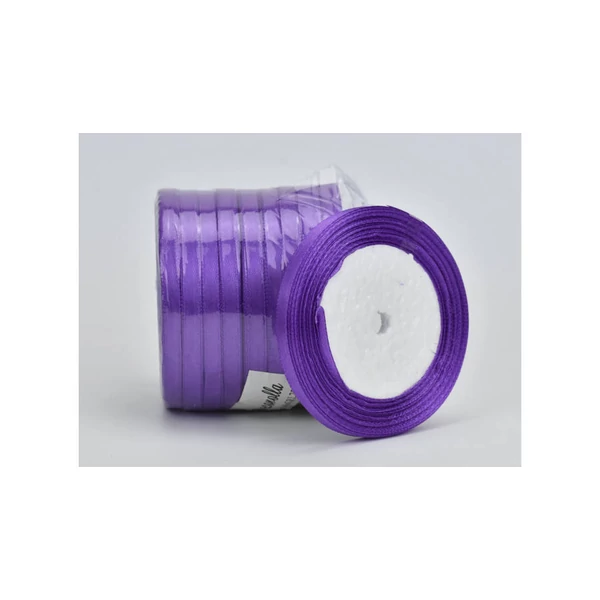 Szatén szalag - 6mm - 22m - sötétlila