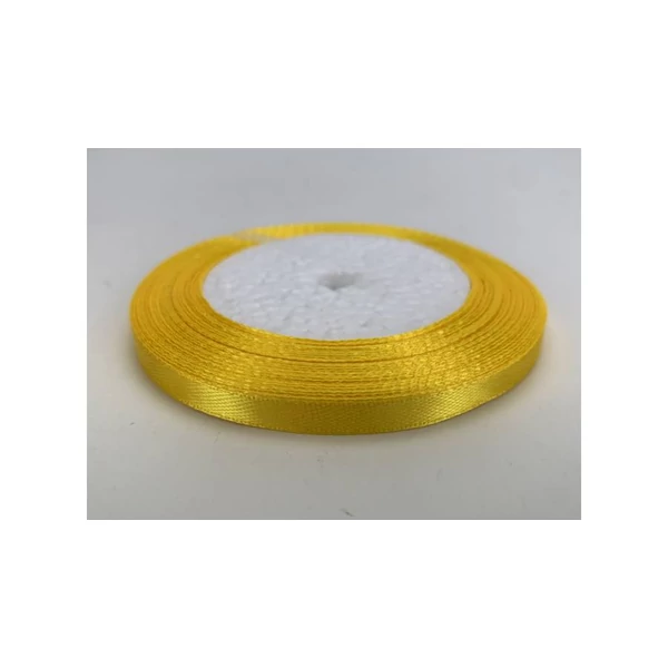 Szatén szalag - 6mm - 22m - sárga