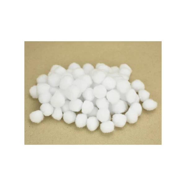 Fehér pom-pom bojt csomag - 1,5cm - 100db