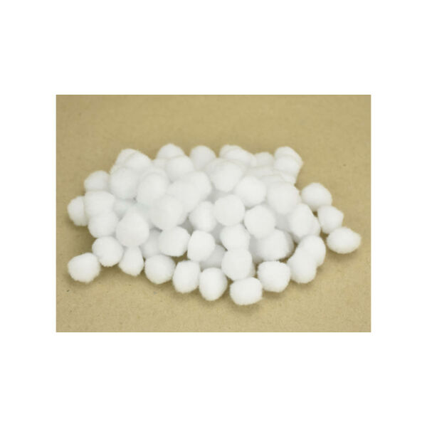 Fehér pom-pom bojt csomag - 1,5cm - 100db