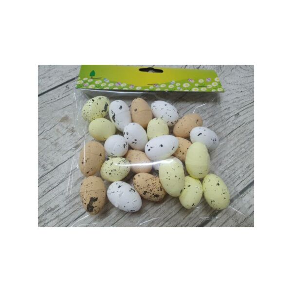 Színes polisztirol tojás - természetes színek - 2x3cm - 24db