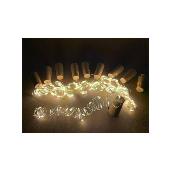 LED fényfüzér dugóval 20LED - 2m - meleg fény