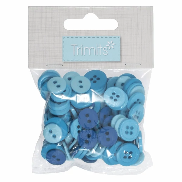 Trimits - kreatív hobby gombok - blue - 125db