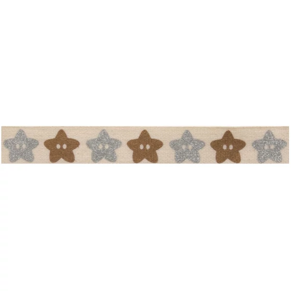 100% pamut szalag csomag - Glitter Star Buttons