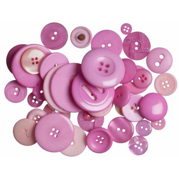 Trimits Bag of Craft Buttons - Dark Pink