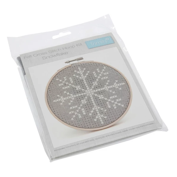 Csináld magad! keresztszemes karácsonyi készlet kerettel - Snowflake
