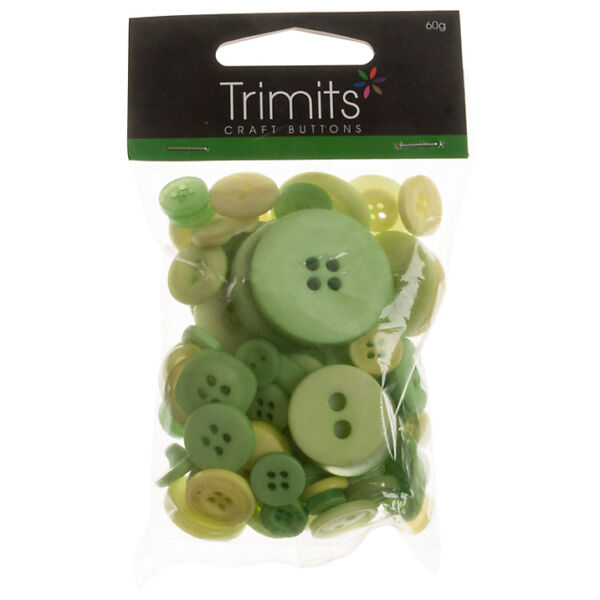 Trimits Bag of Craft Buttons - Light Green